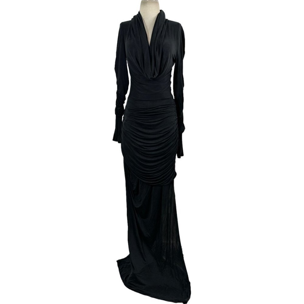 GAUGE81 Elos Maxi Dress in Black 38 6 New Womens Long Gown Hooded - Picture 5 of 16